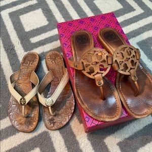 Tory Burch Leather Sandals 2 pair bundle! Size 8